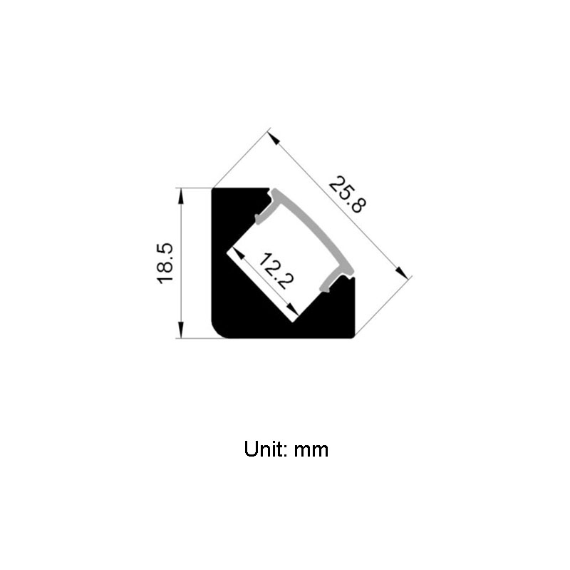LED Aluminum Corner Channel Diffuser For 12mm LED Light Strips LED Aluminum Corner Channel Diffuser For 12mm LED Light Strips